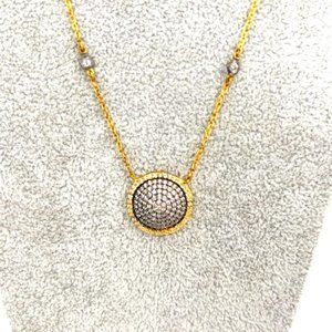 FREIDA ROTHMAN Pave Disc Pendant Necklace "Metropolitan"